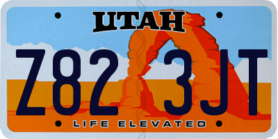 UT license plate Z823JT