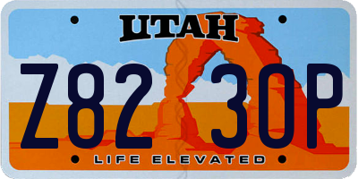 UT license plate Z823OP