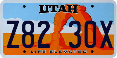 UT license plate Z823OX