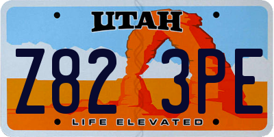 UT license plate Z823PE
