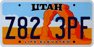 UT license plate Z823PF