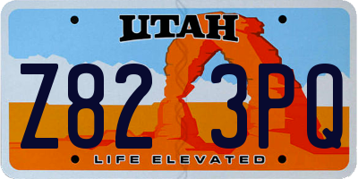 UT license plate Z823PQ