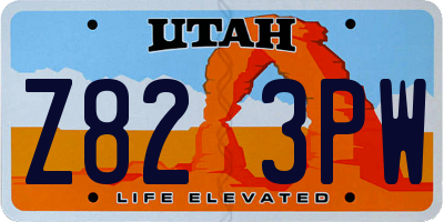 UT license plate Z823PW
