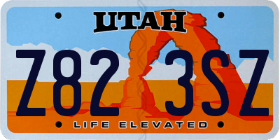 UT license plate Z823SZ