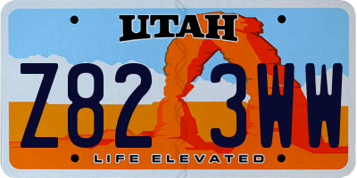 UT license plate Z823WW