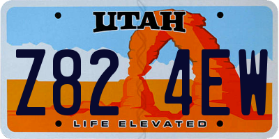 UT license plate Z824EW