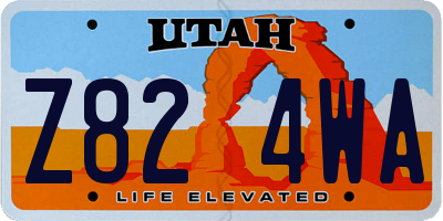 UT license plate Z824WA