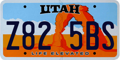 UT license plate Z825BS