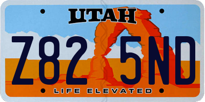UT license plate Z825ND