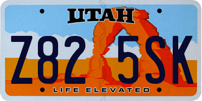 UT license plate Z825SK