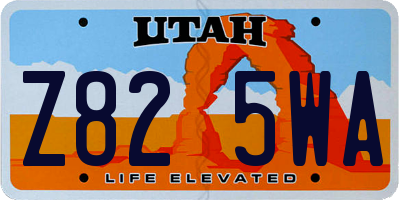 UT license plate Z825WA