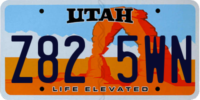 UT license plate Z825WN