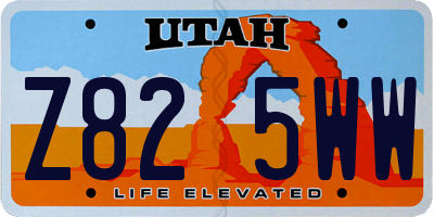 UT license plate Z825WW