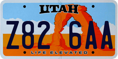 UT license plate Z826AA