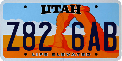 UT license plate Z826AB