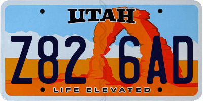 UT license plate Z826AD