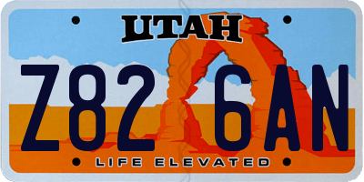 UT license plate Z826AN