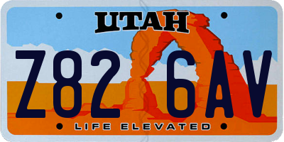 UT license plate Z826AV