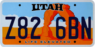UT license plate Z826BN