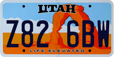 UT license plate Z826BW