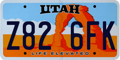 UT license plate Z826FK