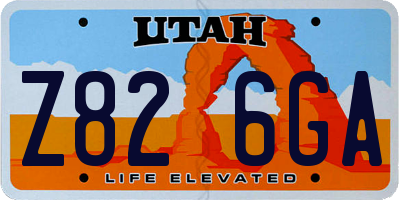 UT license plate Z826GA