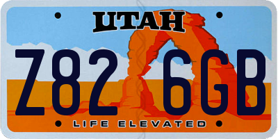 UT license plate Z826GB
