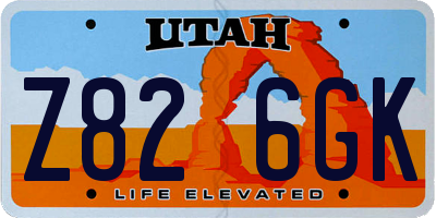 UT license plate Z826GK