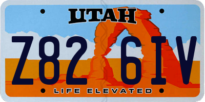 UT license plate Z826IV