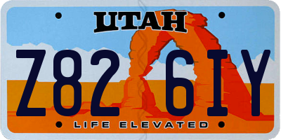 UT license plate Z826IY