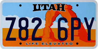 UT license plate Z826PY