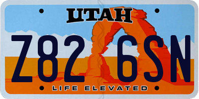 UT license plate Z826SN