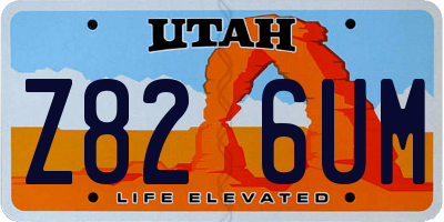 UT license plate Z826UM