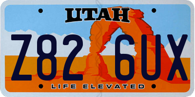 UT license plate Z826UX