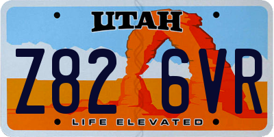 UT license plate Z826VR