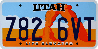 UT license plate Z826VT