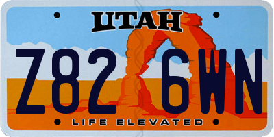UT license plate Z826WN