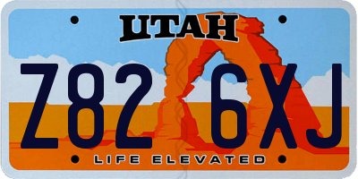 UT license plate Z826XJ