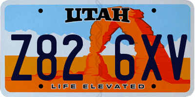 UT license plate Z826XV