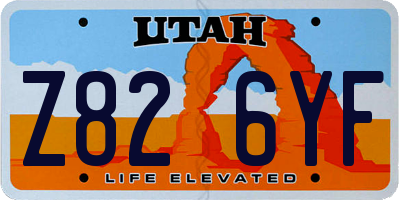 UT license plate Z826YF