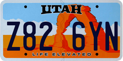UT license plate Z826YN