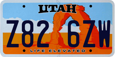 UT license plate Z826ZW