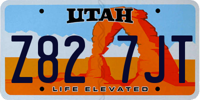 UT license plate Z827JT