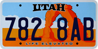 UT license plate Z828AB