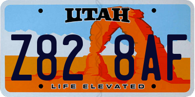 UT license plate Z828AF