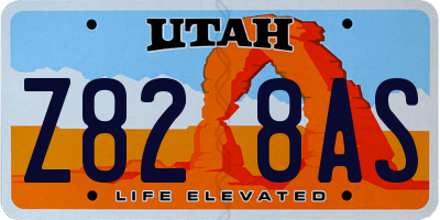 UT license plate Z828AS