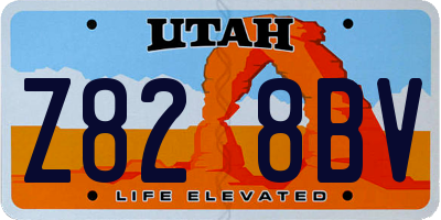 UT license plate Z828BV