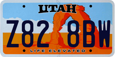 UT license plate Z828BW