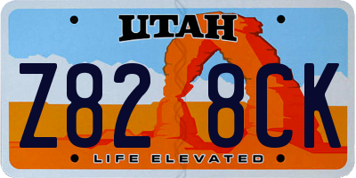 UT license plate Z828CK