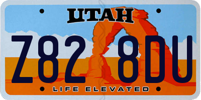 UT license plate Z828DU